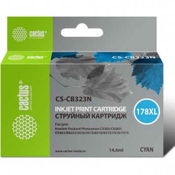 Струйный картридж CACTUS CS-CB323N (HP 178XL) для HP DeskJet 3070A B611, 3522; PhotoSmart 5510 B111, 5520, 7520, B010, B110, B209, B210, B8553, C309, C310, C410, C5300, C5380, C5383, D5460, увеличенной емкости, голубой, 14,6 мл Струйный картридж CACTUS CS-CB323N (HP 178XL) для HP DeskJet 3070A B611, 3522; PhotoSmart 5510 B111, 5520, 7520, B010, B110, B209, B210, B8553, C309, C310, C410, C5300, C5380, C5383, D5460, увеличенной емкости, голубой, 14,6 мл