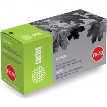 Лазерный картридж CACTUS CS-FX10 (FX-10) для Canon Fax L100 i-Sensys, L140 i-Sensys, imageClass MF4150, MF4690, LaserBase MF4010 i-Sensys, MF4120 i-Sensys, MF4350 i-Sensys, MF4380 i-Sensys, MF4660 i-Sensys, черный, 2 000 стр. Лазерный картридж CACTUS CS-FX10 (FX-10) для Canon Fax L100 i-Sensys, L140 i-Sensys, imageClass MF4150, MF4690, LaserBase MF4010 i-Sensys, MF4120 i-Sensys, MF4350 i-Sensys, MF4380 i-Sensys, MF4660 i-Sensys, черный, 2 000 стр.