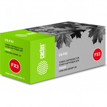 Лазерный картридж CACTUS CS-FX3 (FX-3) для Canon Fax L60, L75, L80, L90, L200, L240, L260, L290, L300, L360, L3500, L4000, L4500, imageClass 1100, Laser Class 1050, 2060, 4000, 4500, 6000, MultiPass L60, L90, L6000, черный, 2 700 стр. Лазерный картридж CACTUS CS-FX3 (FX-3) для Canon Fax L60, L75, L80, L90, L200, L240, L260, L290, L300, L360, L3500, L4000, L4500, imageClass 1100, Laser Class 1050, 2060, 4000, 4500, 6000, MultiPass L60, L90, L6000, черный, 2 700 стр.