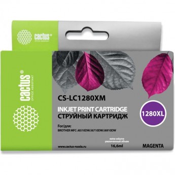Струйный картридж CACTUS CS-LC1280XM (LC1280XL-M) для принтеров Brother MFC J5910dw, MFC J6510, MFC J6510dw, MFC J6710, MFC J6710d, MFC J6710dw, MFC J6910, MFC J6910dw, увеличенной емкости, пурпурный, 16,6 мл Струйный картридж CACTUS CS-LC1280XM (LC1280XL-M) для принтеров Brother MFC J5910dw, MFC J6510, MFC J6510dw, MFC J6710, MFC J6710d, MFC J6710dw, MFC J6910, MFC J6910dw, увеличенной емкости, пурпурный, 16,6 мл