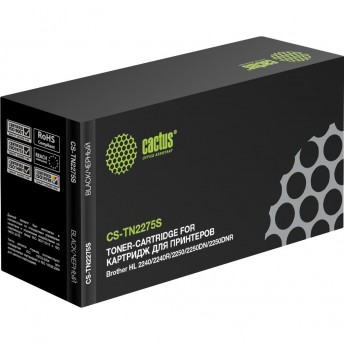 Лазерный картридж CACTUS CS-TN2275 (TN-2275) для принтеров Brother DCP 7060, 7060dr, 7065, 7065dnr, 7070, 7070dwr, FAX 2845, 2845r, 2940, 2940r, HL 2240r, 2240dr, 2250dn, 2250dnr, MFC 7360, 7360nr, 7860dwr, черный, 2 600 стр. Лазерный картридж CACTUS CS-TN2275 (TN-2275) для принтеров Brother DCP 7060, 7060dr, 7065, 7065dnr, 7070, 7070dwr, FAX 2845, 2845r, 2940, 2940r, HL 2240r, 2240dr, 2250dn, 2250dnr, MFC 7360, 7360nr, 7860dwr, черный, 2 600 стр.
