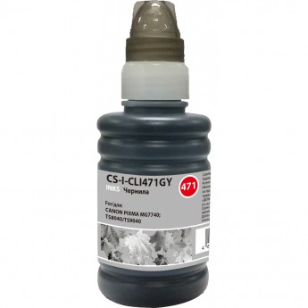 Чернила CACTUS CS-I-CLI471GY для Canon Pixma MG7740, TS8040, TS9040, серый, 100 мл Чернила CACTUS CS-I-CLI471GY для Canon Pixma MG7740, TS8040, TS9040, серый, 100 мл