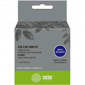 Этикетки CACTUS CS-LW-99010 DYMO LABEL WRITER 450/4XL 89x28мм черный белый 130шт