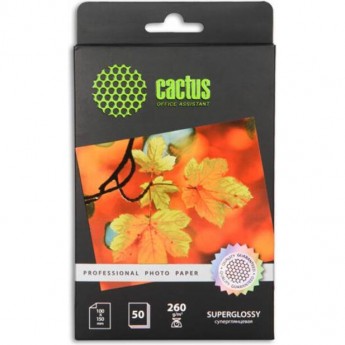 Фотобумага CACTUS Prof CS-HGA626050, формат 10x15, 260г/м2, белая