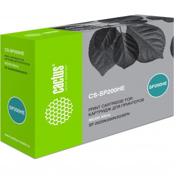 Лазерный картридж CACTUS CS-SP200HE (SP 200HS) для принтеров Ricoh Aficio SP 200, SP 200N, SP 200S, SP 202, SP 202SN, SP 203, SP 203SFN, SP 210, SP 212, SP 212W, черный, 2 600 стр. Лазерный картридж CACTUS CS-SP200HE (SP 200HS) для принтеров Ricoh Aficio SP 200, SP 200N, SP 200S, SP 202, SP 202SN, SP 203, SP 203SFN, SP 210, SP 212, SP 212W, черный, 2 600 стр.