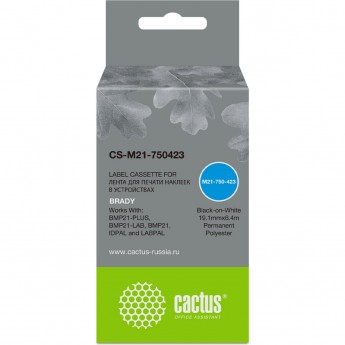 Ленточный картридж CACTUS CS-M21-750423 для Brady BMP21-PLUS, BMP21-LAB, черный Ленточный картридж CACTUS CS-M21-750423 для Brady BMP21-PLUS, BMP21-LAB, черный