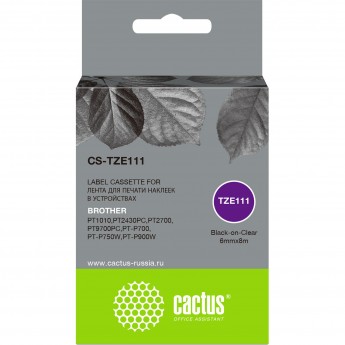 Ленточный картридж CACTUS CS-TZE111 для Brother 1010, 1280, 1280VP, 2700VP, черный Ленточный картридж CACTUS CS-TZE111 для Brother 1010, 1280, 1280VP, 2700VP, черный