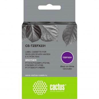 Ленточный картридж CACTUS CS-TZEFX231 для Brother 1010, 1280, 1280VP, 2700VP, черный Ленточный картридж CACTUS CS-TZEFX231 для Brother 1010, 1280, 1280VP, 2700VP, черный