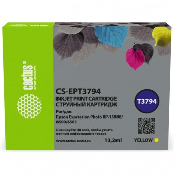 Струйный картридж CACTUS CS-EPT3794 (378XL) для Epson Expression Photo XP-8500, XP-8505, XP-8600 желтый