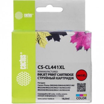 Струйный картридж CACTUS CS-CL441 для Canon PIXMA MG2140, MG3140, многоцветный, 180 стр. Струйный картридж CACTUS CS-CL441 для Canon PIXMA MG2140, MG3140, многоцветный, 180 стр.