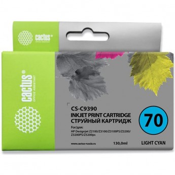 Струйный картридж CACTUS CS-C9390 (HP 70) для HP DesignJetZ2100, Z2100GP, Z3100, Z3100GP, Z3100ps GP, Z3200, Z3200ps, Z5200, Z5400 ePrinter, Z5400ps PostScript, светло-голубой, 130 мл Струйный картридж CACTUS CS-C9390 (HP 70) для HP DesignJetZ2100, Z2100GP, Z3100, Z3100GP, Z3100ps GP, Z3200, Z3200ps, Z5200, Z5400 ePrinter, Z5400ps PostScript, светло-голубой, 130 мл