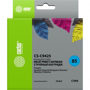 Струйный картридж CACTUS CS-C9425 (HP 85) для HP DesignJet 30, 30gp, 30n, 90, 90gp, 90r, 130, 130de, 130gp, 130nr, 130r, голубой, 29 мл Струйный картридж CACTUS CS-C9425 (HP 85) для HP DesignJet 30, 30gp, 30n, 90, 90gp, 90r, 130, 130de, 130gp, 130nr, 130r, голубой, 29 мл