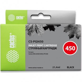 Струйный картридж CACTUS CS-PGI450 (PGI-450PGBk) для Canon Pixma iP6840, iP7240, iP8740, iX6840, MG5440, MG5540, MG5640, MG6340, MG6440, MG6640, MG7140, MG7540, MX724, MX924, черный матовый, 21,4 мл Струйный картридж CACTUS CS-PGI450 (PGI-450PGBk) для Canon Pixma iP6840, iP7240, iP8740, iX6840, MG5440, MG5540, MG5640, MG6340, MG6440, MG6640, MG7140, MG7540, MX724, MX924, черный матовый, 21,4 мл