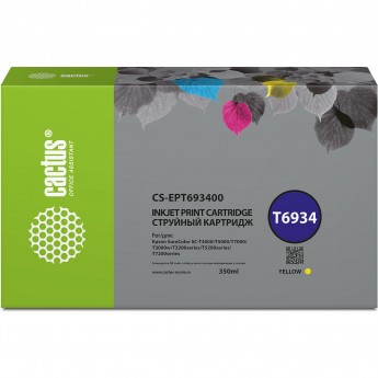 Струйный картридж CACTUS CS-EPT693400 (T6934) для Epson SureColor SC-T3000, T3070, T3200, T5000, 5200, желтый, 350 мл