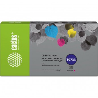 Струйный картридж CACTUS CS-EPT973300 (T9733) для Epson WorkForce WF-C869RD3TWFC, WF-C869RDTWF, пурпурный, 330 мл Струйный картридж CACTUS CS-EPT973300 (T9733) для Epson WorkForce WF-C869RD3TWFC, WF-C869RDTWF, пурпурный, 330 мл