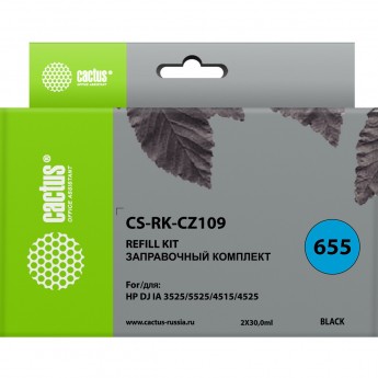 Заправочный набор CACTUS CS-RK-CZ109 для HP DeskJet IA 3525, 5525, 4515, 4525, черный, 2*30 мл.